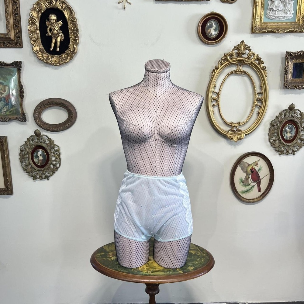 Gotham Lingerie Vintage Size 5 Powder Blue Lace Trim Tap Pants
